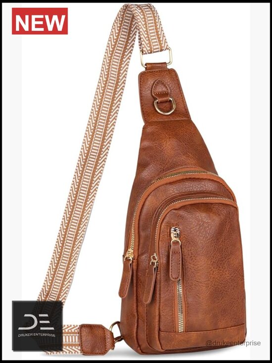 Handbags - Sling Bag for Women Crossbody, Leather Fanny Pack, Chest Bag for Travel Daily